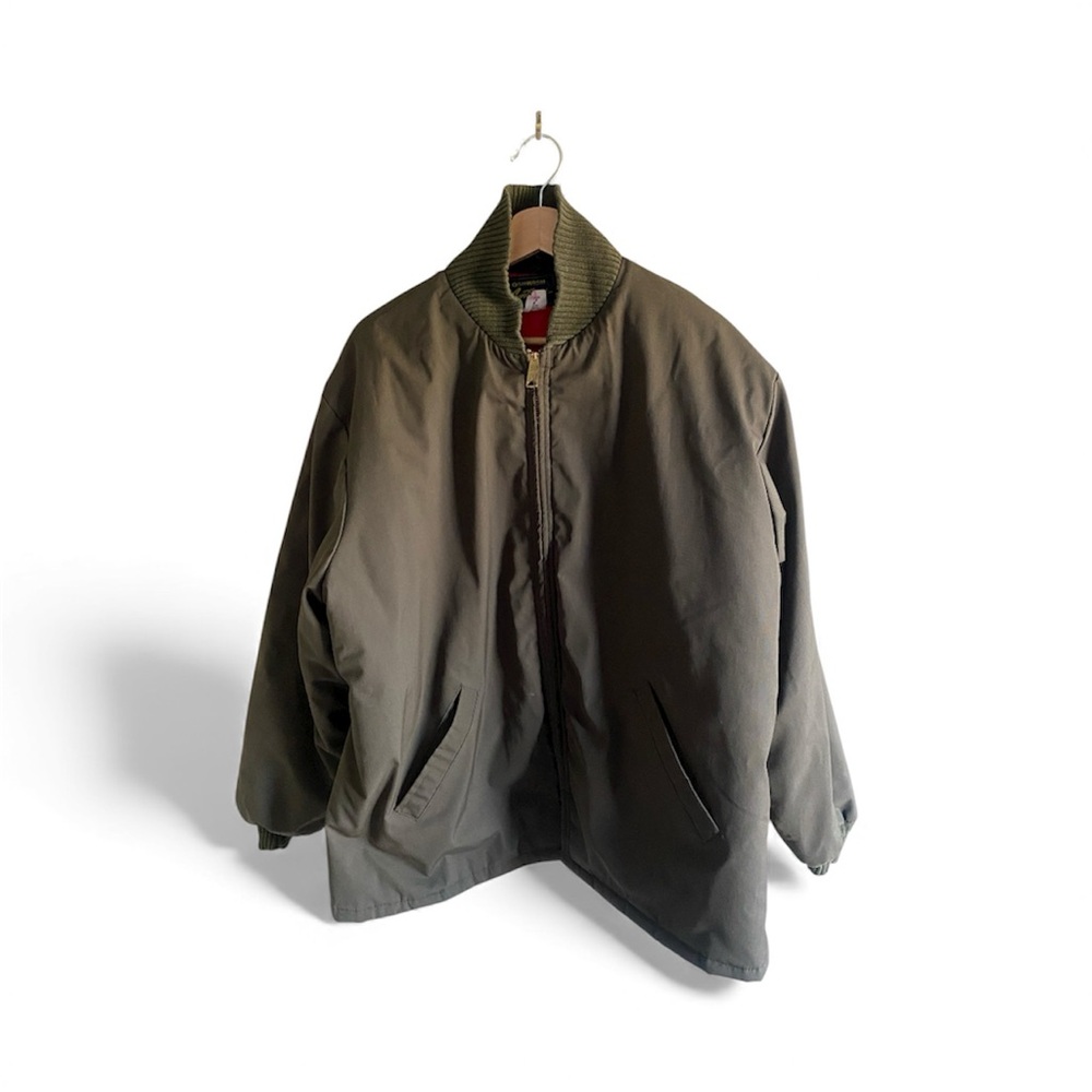 Vintage Oshkosh Sportswear Jacket Men’s 48 Khaki Workwear Red‎ Quilted Lining